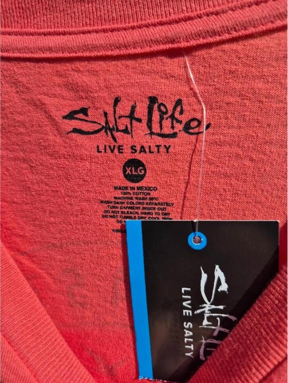 Salt Life Black XL Rare Tall New w/ Tags One Cast At a Time Fishing Shirt L/S - Picture 7 of 8